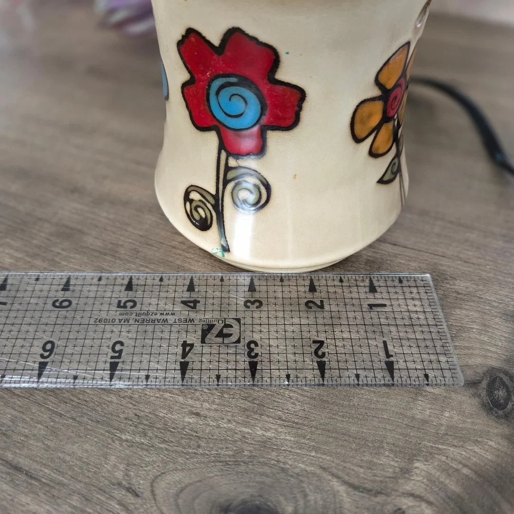 Scentsy Wax Warmer Fiona Cream Floral Electric Full Size Home Decor Boho Hippy